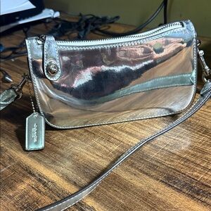 Coach Metallic Silver Crossbody Bag
